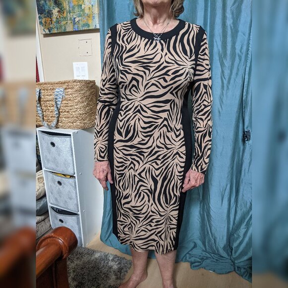 New York & Company Zebra Print Dress- Size XL - Picture 2 of 6